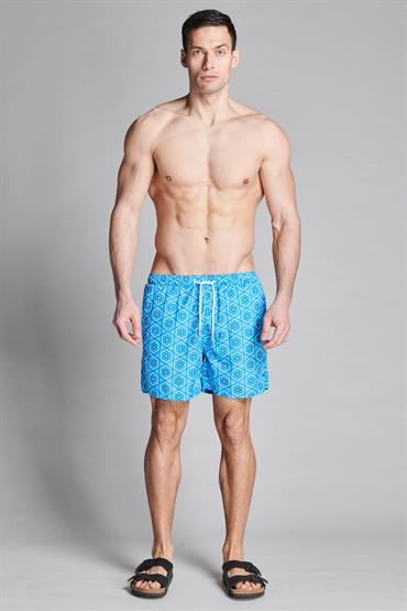 SWIMMING TRUNKS POLY.ALLOVER SUN DK.SKY