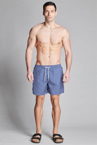 SWIMMING TRUNKS POLY.ALLOVER CHECK NAVY CHECK