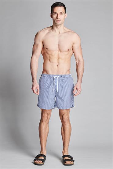 SWIMMING TRUNKS POLY.ALLOVER STRIPE NAVY STRIPE