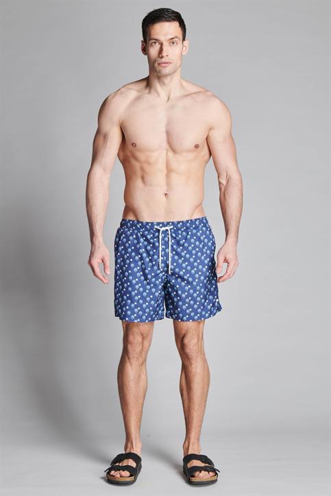 SWIMMING TRUNKS POLY.ALLOVER PALMANGEL NAVY