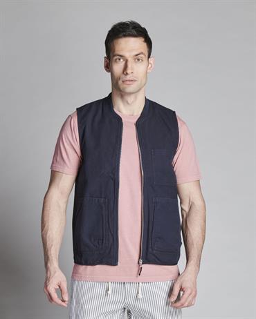 GILET CANVAS G/D NAVY