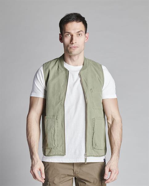 GILET CANVAS G/D MIL.GREEN