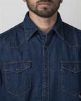 ITALIAN COLLAR WESTERN L/S DENIM BLUE