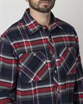 ITALIAN COLLAR L/S FLANNEL NAVY CHECK