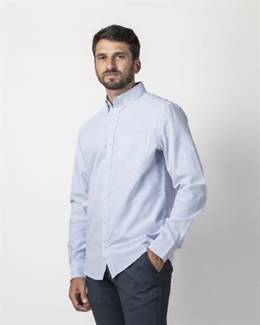 BTN DOWN COLLAR L/S OXFORD SKY STRIPE