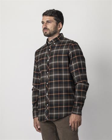 BTN DOWN COLLAR L/S FLANNEL BLACK CHECK