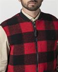 GILET BOILED WOOL RED CHECK