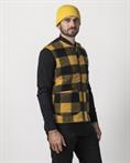 GILET BOILED WOOL YELLOW CHECK