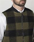 GILET BOILED WOOL GREEN CHECK