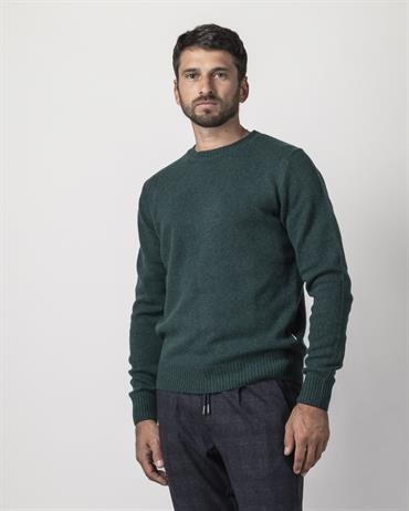 ROUND NECK 80%WOOL/20%NYLON DK.GREEN