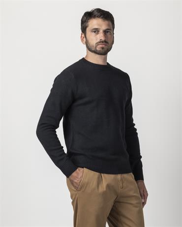 ROUND NECK 80%WOOL/20%NYLON BLACK