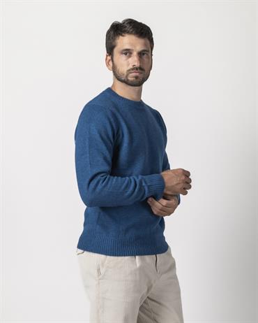 ROUND NECK 80%WOOL/20%NYLON BLUE