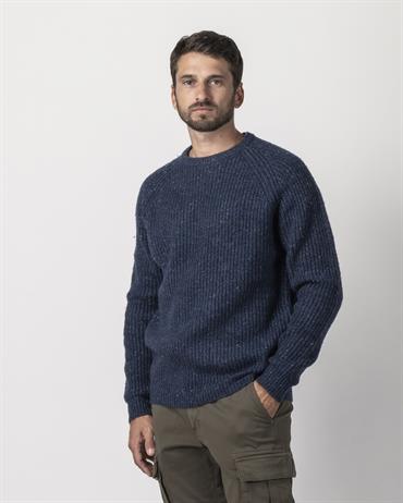 ROUND NECK 50 % WOOL/50% NYLON NAPS NAVY