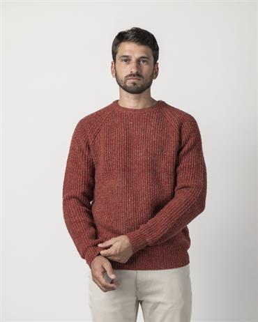 ROUND NECK 50 % WOOL/50% NYLON NAPS RUST