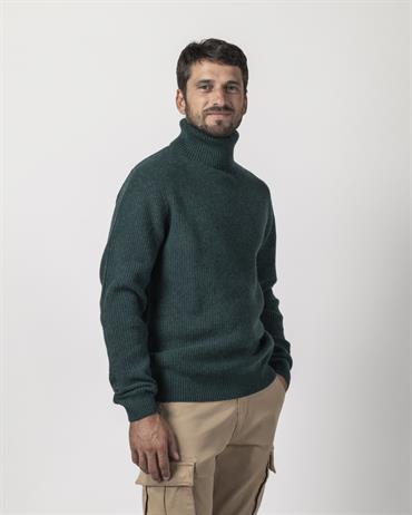 TURTLENECK 80%WOOL/20%NYLON DK.GREEN