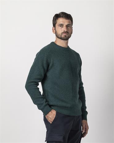 ROUND NECK 80%WOOL/20%NYLON DK.GREEN