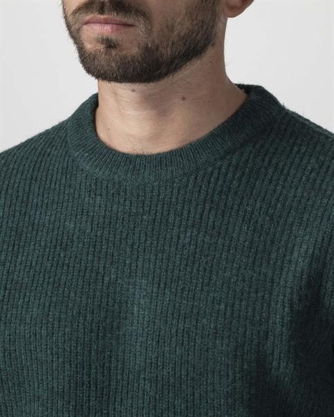 ROUND NECK 80%WOOL/20%NYLON DK.GREEN