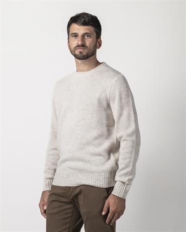 ROUND NECK 70%WOOL/25%NYL/5%ALTRO CREAM