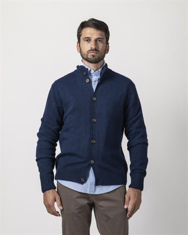 CARDIGAN BTN 80%WOOL/20%NYLON NAVY