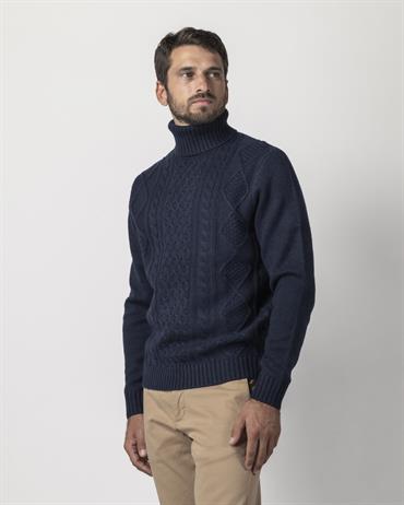 TURTLENECK 50%WOOL/50%NYLON NAVY