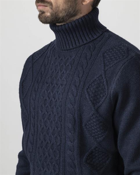 TURTLENECK 50%WOOL/50%NYLON NAVY