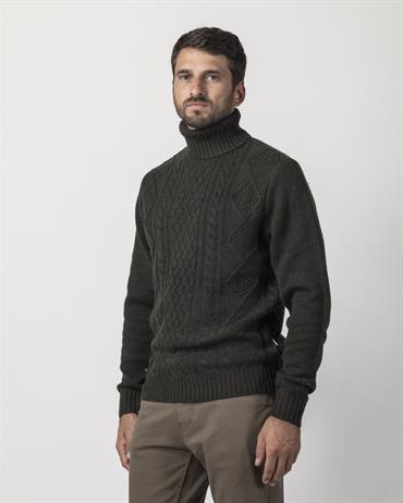 TURTLENECK 50%WOOL/50%NYLON DK.GREEN