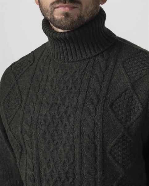 TURTLENECK 50%WOOL/50%NYLON DK.GREEN