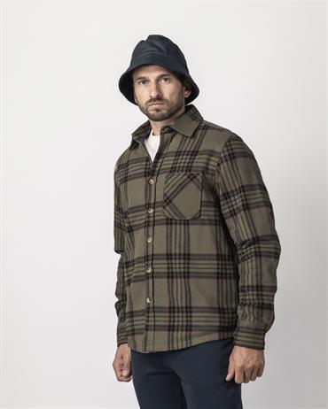 OVER SHIRT L/S FLANNEL GREEN CHECK