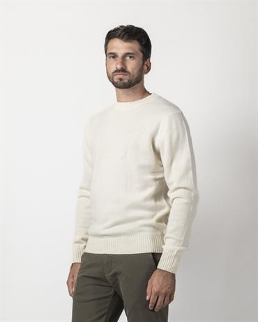 ROUND NECK 80%WOOL/20%NYLON OFF WHITE