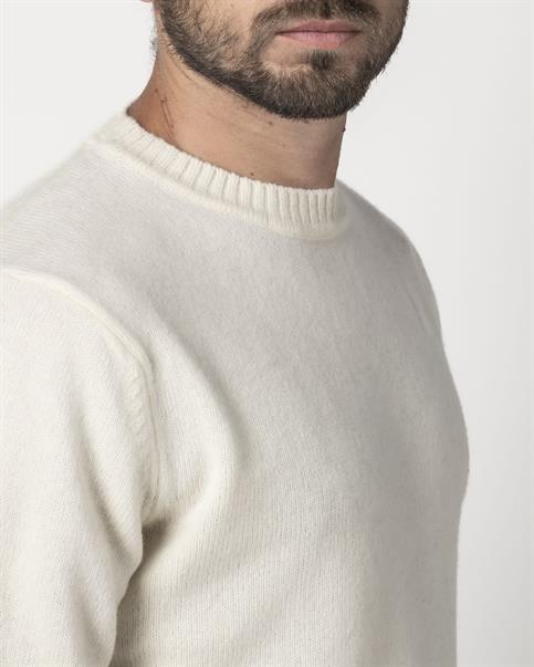 ROUND NECK 80%WOOL/20%NYLON OFF WHITE