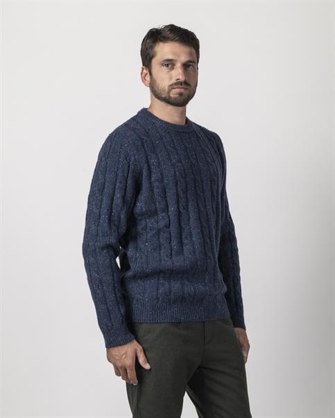 ROUND NECK 50%WOOL/50%NYLON NAPS NAVY