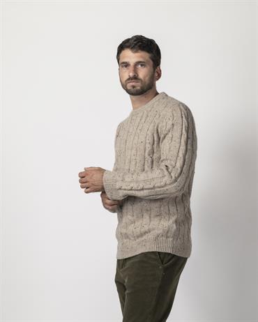 ROUND NECK 50%WOOL/50%NYLON NAPS BEIGE