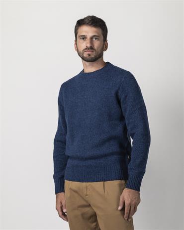 ROUND NECK 70%WOOL/25%NYL/5%ALTRO BLUE