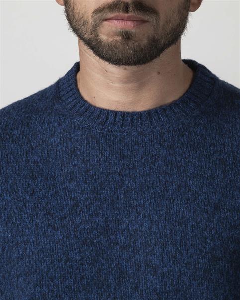 ROUND NECK 70%WOOL/25%NYL/5%ALTRO BLUE