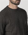 ROUND NECK 80%WOOL/20%NYLON DK.GREEN