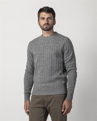 ROUND NECK 80%WOOL/20%NYLON GREY