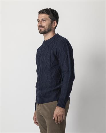 ROUND NECK 50%WOOL/50%NYLON NAVY