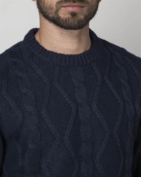 ROUND NECK 50%WOOL/50%NYLON NAVY