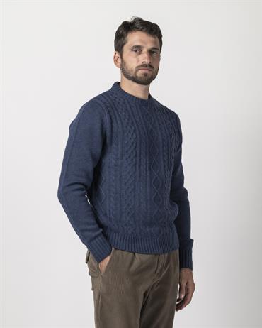 ROUND NECK 50%WOOL/50%NYLON DENIM