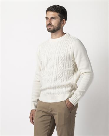 ROUND NECK 50%WOOL/50%NYLON OFF WHITE