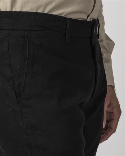 CHINO LONG SLIM TWILL STRETCH G/D BLACK