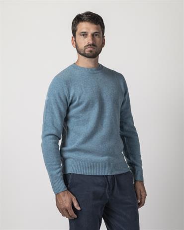 ROUND NECK 80%WOOL/20%NYLON SKY MEL.