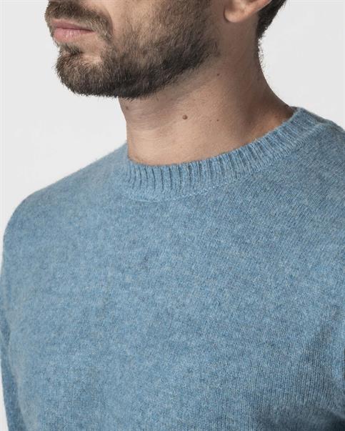 ROUND NECK 80%WOOL/20%NYLON SKY MEL.