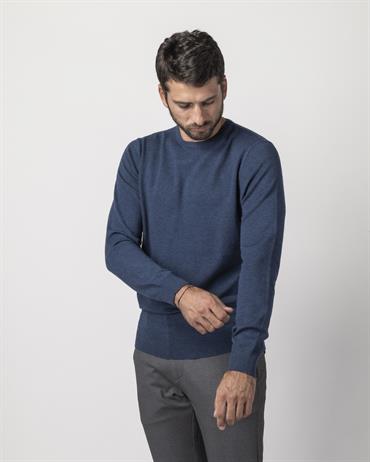 ROUND NECK 30%WOOL/18%VISC/17%POLY/17%NYL/18%ACRY DENIM