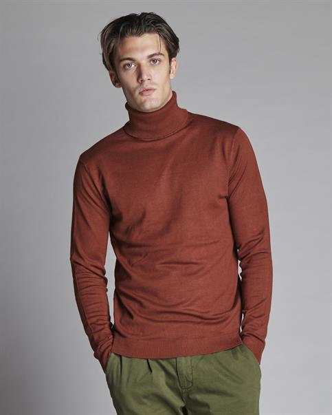 TURTLENECK 70%VISCOSE/30%NYLON RUST