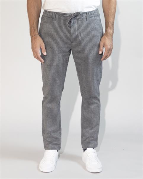 CHINO LONG SLIM MIXED WOOL Y/D GREY STRIPE