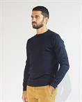 ROUND NECK 30%WOOL/18%VISC/17%POLY/17%NYL/18%ACRY NAVY