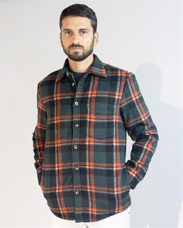 OVER SHIRT L/S FLANNEL GREEN CHECK