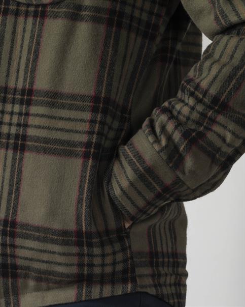 OVER SHIRT L/S FLANNEL GREEN CHECK