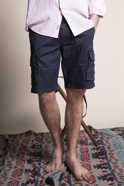 CARGO SHORT COMF. TWILL STRETCH G/D NAVY